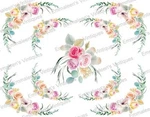 Shabby Handpainted Watercolor Pastel Rose Corners Waterslide Decals FL418. Fixed Price $13.99.