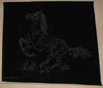Vtg Tri-chem Artex Liquid Paint Embroidery Moonlight Horse #2302 24"X24". Fixed Price $12.00.