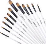 Filbert Paint Brushes Set, 12 Pcs Artist For Acrylic Oil Watercolor Gouach. Fixed Price $16.90.