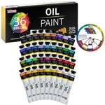 Professional 36 Color Oil Set, Lg 18ML Tubes, Artist Student Paintings. Fixed Price $29.99.