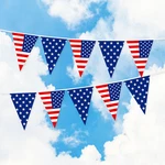 G128 American Pennant Printed Bunting Banner, Flag 7X8 In, Full String 9.8 Ft. Fixed Price $11.99.