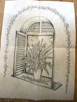 Tri-chem Ready To Paint Fabric Art 7632 Window Scene Xl Vintage. Fixed Price $14.95.