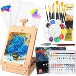 Wowoss Tabletop Easel Box Set, 40PCS Painting Kit For Adult Artists & Beg.... Fixed Price $59.75.