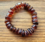 Natural Genuine Tea Blue Amber Beaded Bracelet 12MM Stone Jewelry. Fixed Price $28.99.