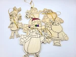2008 Brother Sister Design Studio Christmas Holiday Wood Ornaments To Paint. Fixed Price $16.95.
