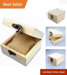 Charming Rustic Jewelry Box - Unfinished Pine Wood For Creative Personalization. Fixed Price $11.99.
