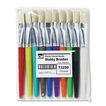 Charles Leonard Creative Arts Flat Tip Paint Brushes, Short Stubby Plastic Ha.... Fixed Price $18.03.