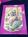 Vintage Mcm Meyercord Blue & Pink Swan Decal X320D Craft. Fixed Price $9.00.