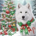 Tontut Diamond Painting Kit For Adult Beginners, White Wolf Dog 5D Special. Fixed Price $11.04.