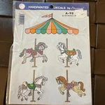 Vintage Handpainted Decals By Decorcal A-98 Carousel Horses Ponies 1989. Fixed Price $7.00.