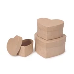 Darice Paper Mache 3 Piece Nesting Boxes Heart Shape - Your Size Choice. Fixed Price $10.99.