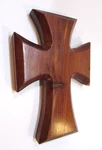 Vintage 2000S Handcrafted 8" Tall 1" Thick Solid Cedar Wood Christian Wall Cross. Fixed Price $20.00.