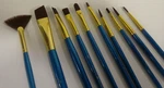Daler Rowney Brown Nylon 10 Brush Set For Acrylics, Watercolors & Oils. Fixed Price $14.99.