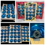 41 Vtg Pyramid Rauch Glass Christmas Ornaments Blue Round Balls 2 3/4 & Usa. Fixed Price $63.75.