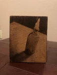 Unique Of Artwork. Candle Image Burned Into Wood Piece. Measurements 5"X6.. Fixed Price $15.00.