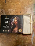 Oil Painting, And Brush Set, Castle Art. Fixed Price $28.00.