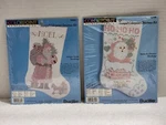 New Vintage Bucilla Colorpoint Paint Stitching Christmas Stockings 63884 63729. Fixed Price $11.99.