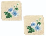 Lot Of 2 Blue Flower Canvas Sew On Patches Rustic Burlap Floral Applique. Fixed Price $6.99.