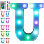 Foaky Colorful Led Letter Lights With Remote,marquee Up U,. Fixed Price $20.39.