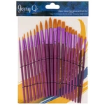 Jerry Q Art 20 Pcs Taklon Short Handles, Golden, Purple, Pink. Fixed Price $12.65.