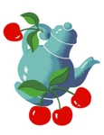 Vintage Image Retro Kitchen Blue Teapot And Cherries Waterslide Decals KI447. Fixed Price $13.99.