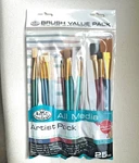 Royal & Langnickel Artist Paint Brushes (25) , Taklon Wood Handles - Ships Free. Fixed Price $10.95.