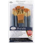 15-PIECE Golden Taklon Acrylic Paint Brush Set With Assorted Sizes For Artists. Fixed Price $14.66.