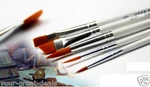 6 Pcs Artist Watercolor Acrylic Oil Painting Nylon Brush Set White Handle. Fixed Price $6.50.