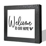 Welcome Sign, Wooden Box Signs For Home Decor, Farmhouse Valentines DAY02. Fixed Price $14.16.