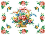 Vintage Image Shabby Retro Pink Roses Basket Transfers Waterslide Decals FL515. Fixed Price $13.99.