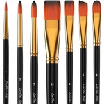 Lordac Arts Set, 7 Artist Brushes For Painting With Black. Fixed Price $25.90.