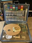 Vintage Loew Cornell Art Set Paint Acrylic Watercolor Oil Pastels - 107 Pieces. Fixed Price $79.00.