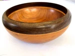 Vintage Wood Bowl Hand Made Padouk Baltic Birch Walnut Inlay 8" Wide Smooth Nice. Fixed Price $9.50.