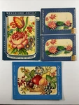 4 Vintage Meyercord Decals Original Package - Waterlily Flowers Fruit. Fixed Price $19.99.