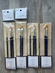 10 Gold Nylon Brush Set By Pre Nicole - Shader Liner Round Size: 3, 8 3/0. Fixed Price $12.00.