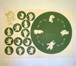 Vtg Tri-chem Tumbling Santas 12 Coasters & Centerpiece Set Craft #7962 Usa. Fixed Price $15.00.