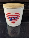 Red Leaf Home 24 Oz 3 Wick Jar Solid White With American Heart "love" Graphic.... Fixed Price $23.99.