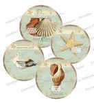 Vintage Image Grunge Beach Seashore Shells Labels Waterslide Decal LAB425. Fixed Price $7.50.