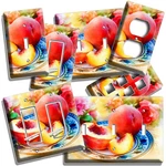 Peaches And Flowers Light Switch Outlet Wall Plate Kitchen Cafe Watercolor Decor. Fixed Price $17.09.