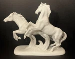 Rare Royal Dux White Porcelain Figurine Two Horses Signed Pre Wwii (1918-1939). Fixed Price $800.00.