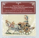 Vintage B Shackman Milady Horse-drawn Daisy Decorated Carriage 3-D Diecut. Fixed Price $8.00.