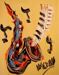 Saxophone Original Oil Painting Canvas Wall Art Stretched 8R6. Fixed Price $57.00.