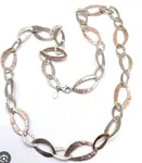 Silpada N2884 925 Sterling Silver Hammered Etched 30.5" Necklace Tri Color. Fixed Price $99.99.