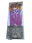 Royal & Langnickel 12 Burgundy Taklon Brush Pack For Acrylis Oil RSET-9314. Fixed Price $17.95.