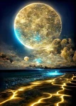 Diamond Painting Kits For Adults, 5D Moonlight Beach Art. Fixed Price $13.99.