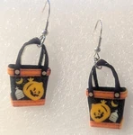 Halloween Jack Lantern Pumpkin Flat Acrylic Double-sided Hook Earrings Jewelry. Fixed Price $16.88.