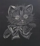 Nos Vintage Cat Kitten Tri Chem Picture To Paint Black Felt Poster Velvet 14X11. Fixed Price $45.72.