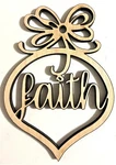 Ready To Paint Wood Shape - #014 Faith Ornament Free Shipping. Fixed Price $10.75.
