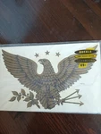 Nip Vintage Meyercord Decorator Decal Gold Eagle W/arrows & Olive Branch X547-A. Fixed Price $24.99.