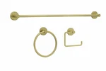 Msi 3 Piece Premium Bath Hardware Towel Bar Toilet Paper Set In Brushed Gold. Fixed Price $26.50.